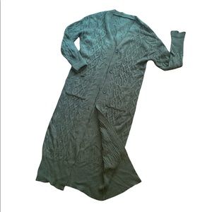 Extra long cable knit duster sweater. Great condition worn once. Long and lean